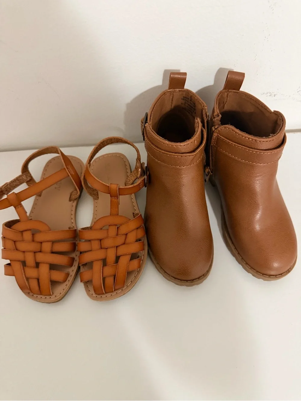 Old Navy Tan Brown Kids Sandals and Ankle Boots Set